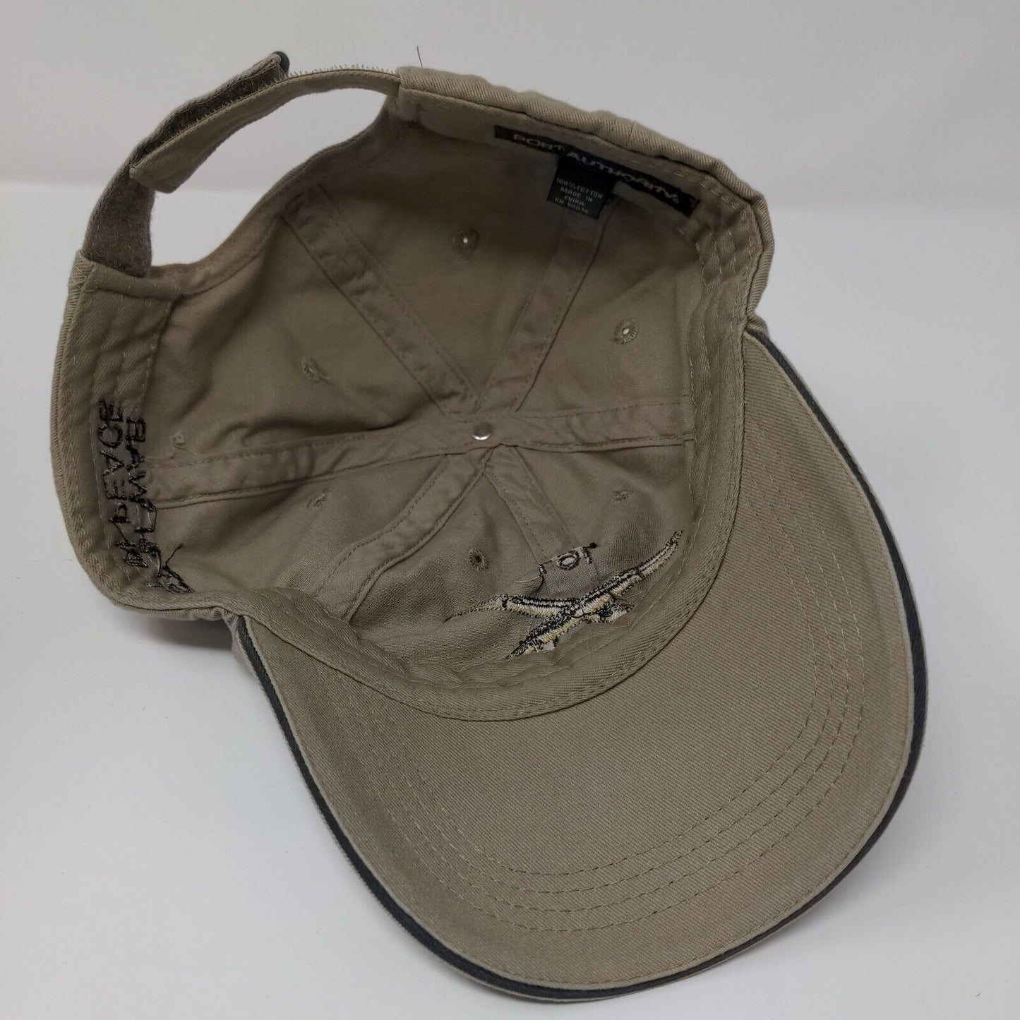 Crossed Rifles Strapback Hat Tan One Size First In War First In Peace