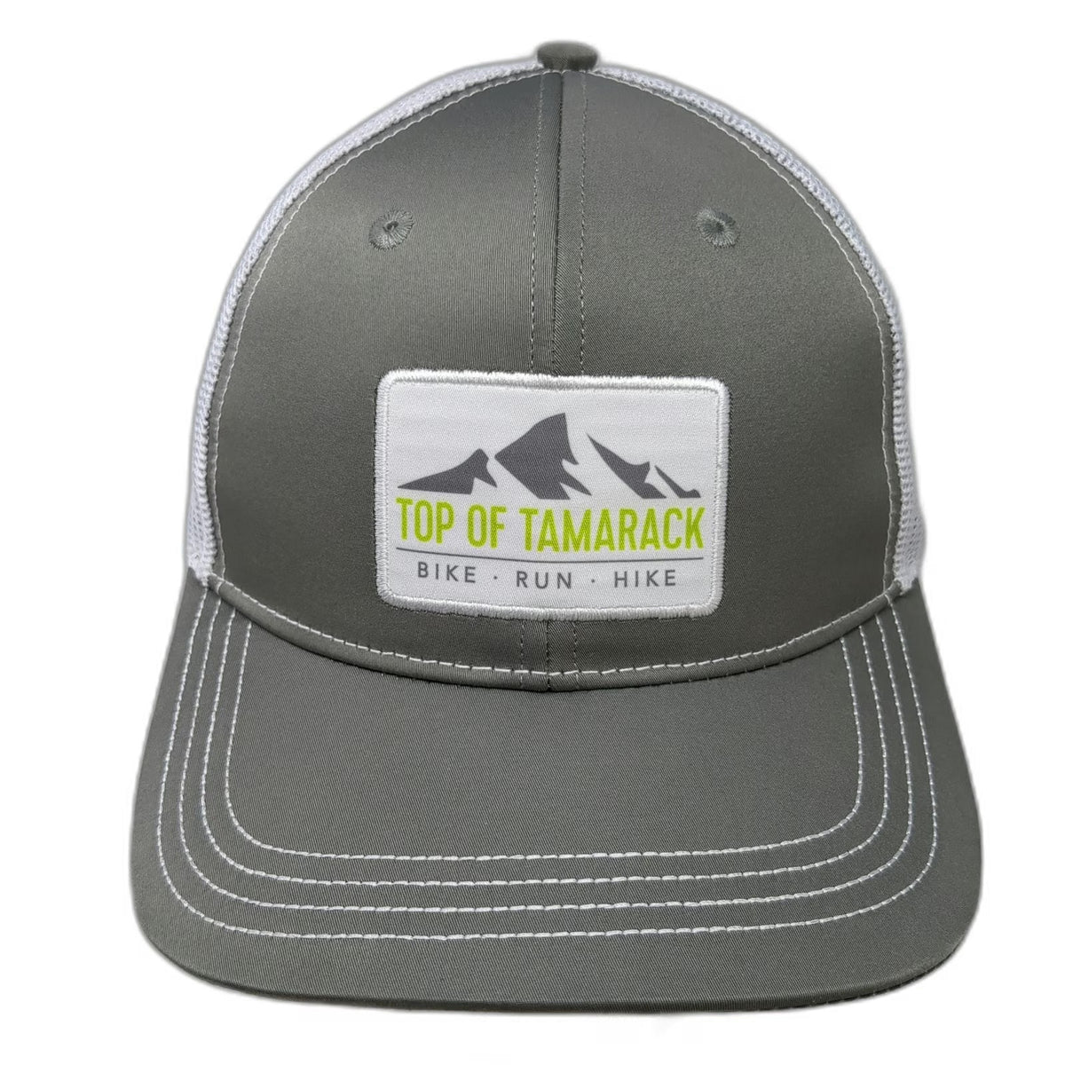 Gray Trucker Hat OSFM Top Of Tamarack Bike Run Hike Mesh Snapback Step Forward