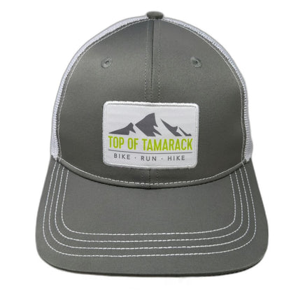 Gray Trucker Hat OSFM Top Of Tamarack Bike Run Hike Mesh Snapback Step Forward