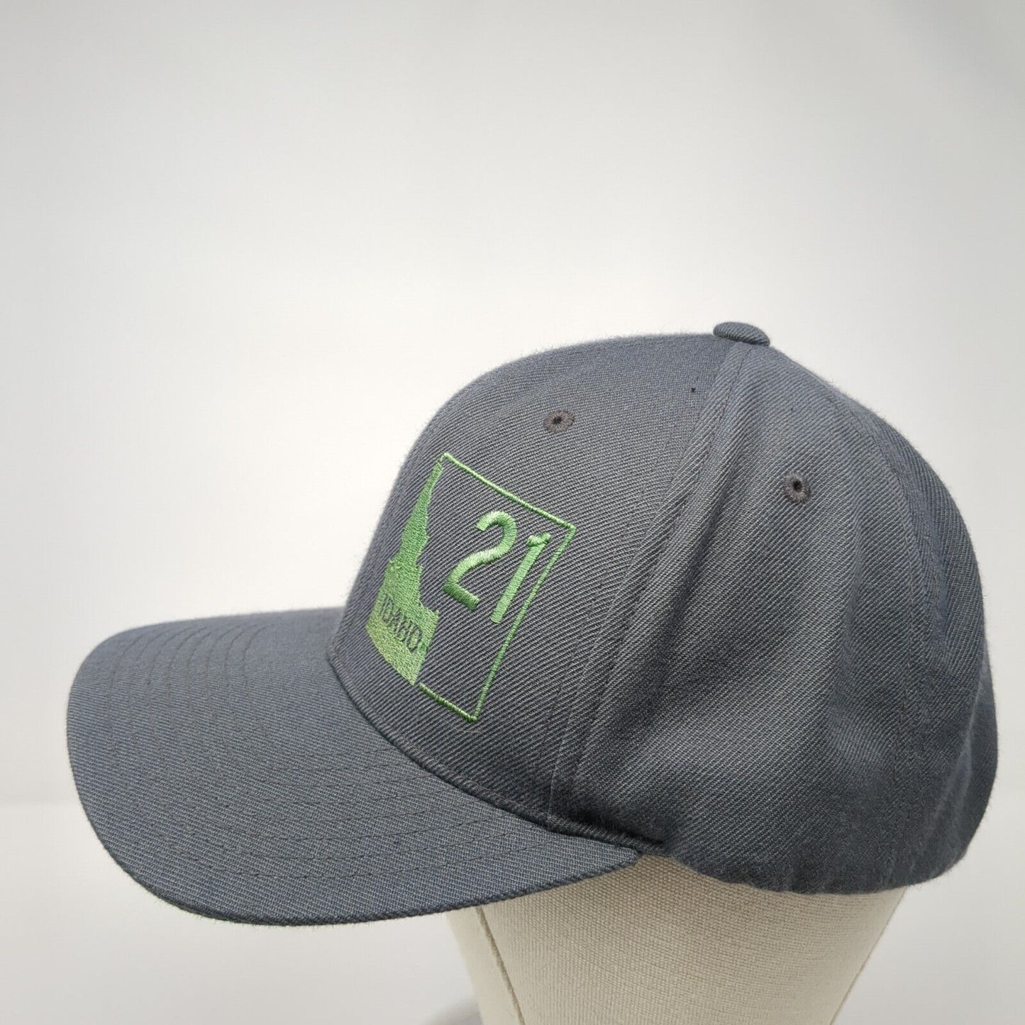 Idaho 21 Snapback Hat Gray One Size Adjustable Embroidered Yupoong