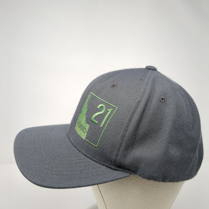 Idaho 21 Snapback Hat Gray One Size Adjustable Embroidered Yupoong