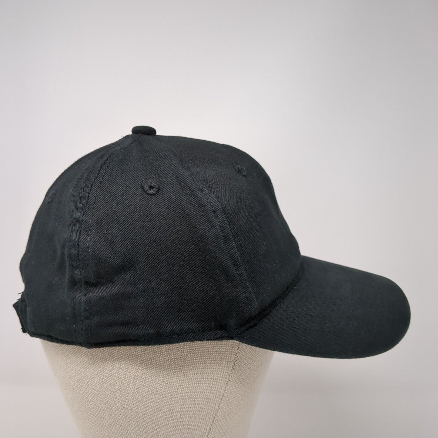 George Strapback Hat Black One Size Adjustable 6 Panel Blank Solid