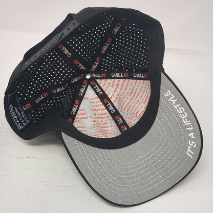 All In Trucker Hat Black One Size Perforated Snapback Lifestyle Logo Graphic
