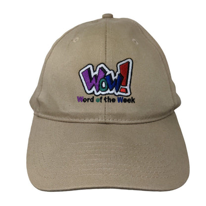 KC Men's Strapback Hat Tan Size OSFM Embroidered WOW Word of the Week Logo