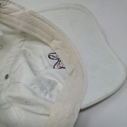 Minnie Mouse Slideback Hat White One Size Adjustable Embroidered Disney
