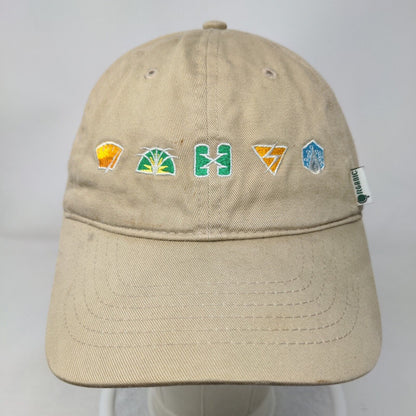 Organic Gas-Friendly To Gas-Free Strapback Hat Tan One Size Embroidered
