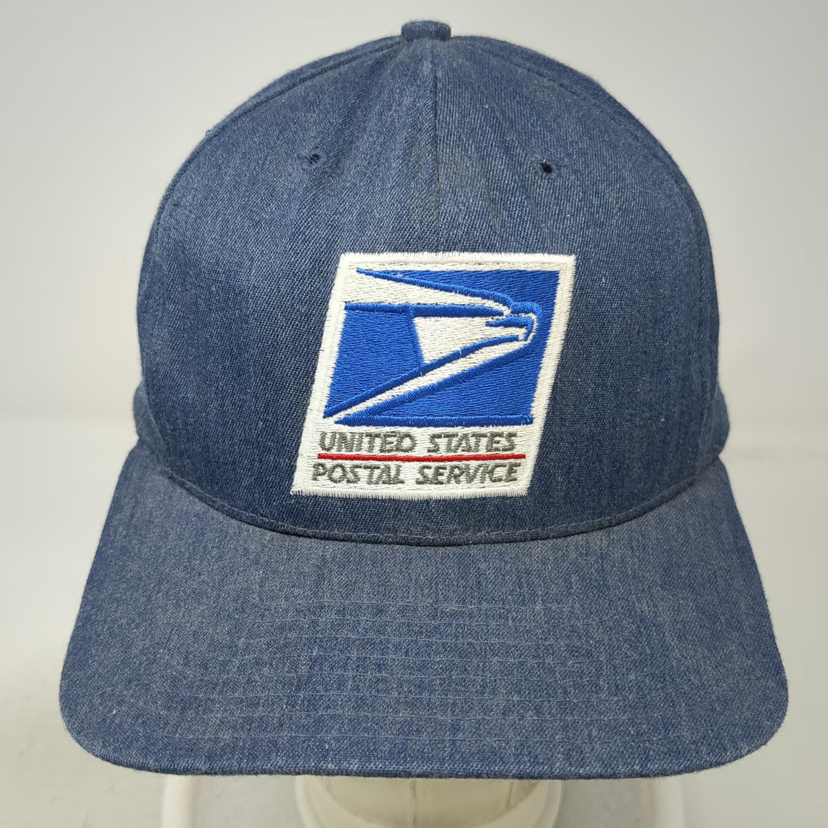 US United States Uniform Company Snapback Blue M USPS Logo Denim Hat USA Vintage