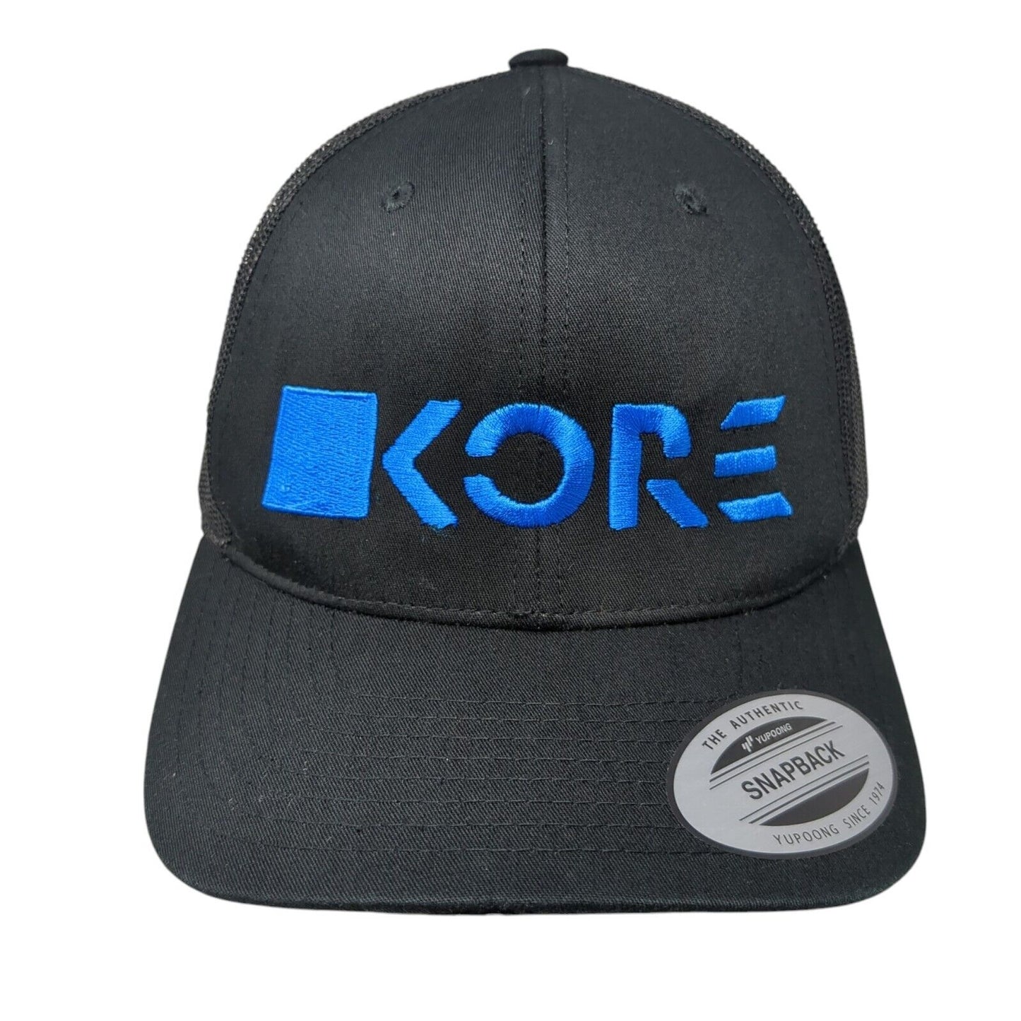 KORE Snapback Mesh Back Trucker Hat Black OSFA The Classics Yupoong