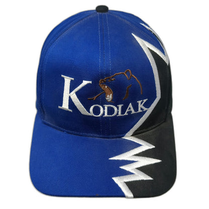 Kati Kodiak Bear Blue Baseball Cap One Size Black Jagged Graphic Alaska Hat
