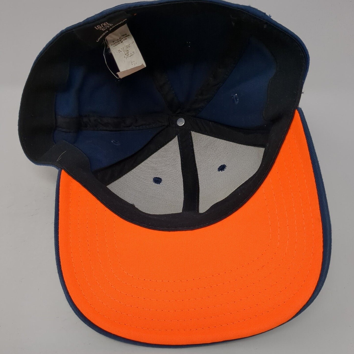 UA Hunt Fitted Hat Blue L/XL Embroidered Vented Holes 6 Panel Under Armour