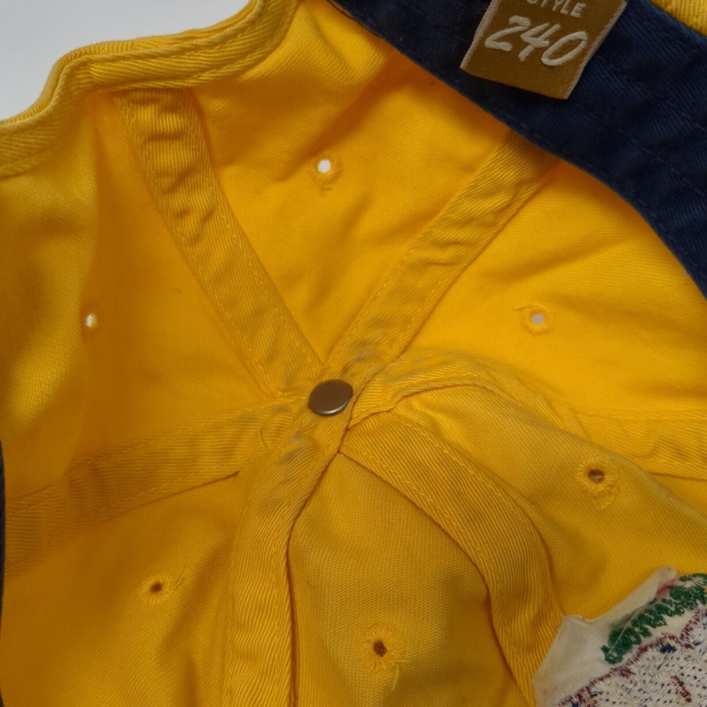 Skinners Rockhouse Coffee Strapback Hat Yellow One Size Distressed Richardson