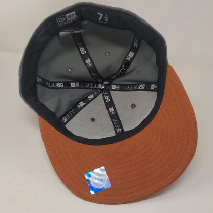 New Era Men's Fitted Hat Gray 7 1/4 Embroidered Texas Longhorns Logo 59Fifty