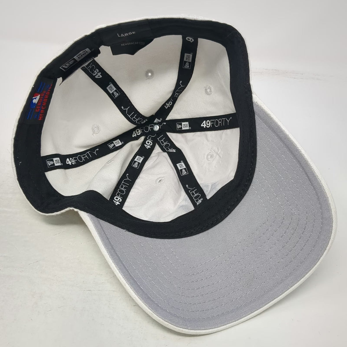 New York Yankees MLB New Era Baseball Cap White L 49FORTY Gray Under Brim Hat