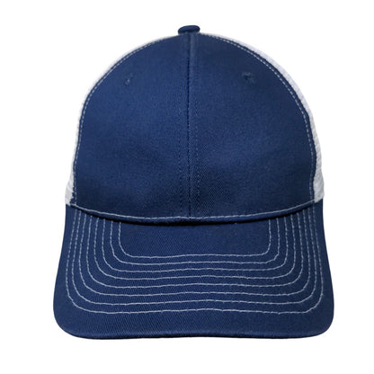 Unbranded Snapback Trucker Hat Blue One Size Adjustable Mesh Back Blank Cotton