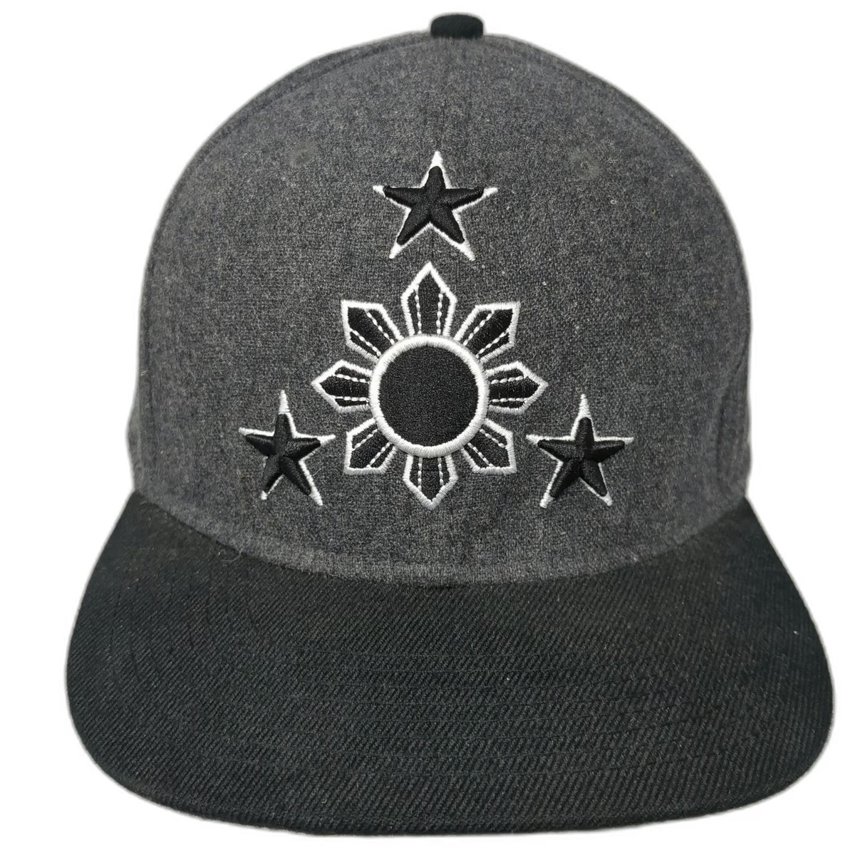 Flip Squad Snapback Hat Gray One Size Philippines Sun Stars 100% Wool Black PF