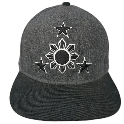 Flip Squad Snapback Hat Gray One Size Philippines Sun Stars 100% Wool Black PF