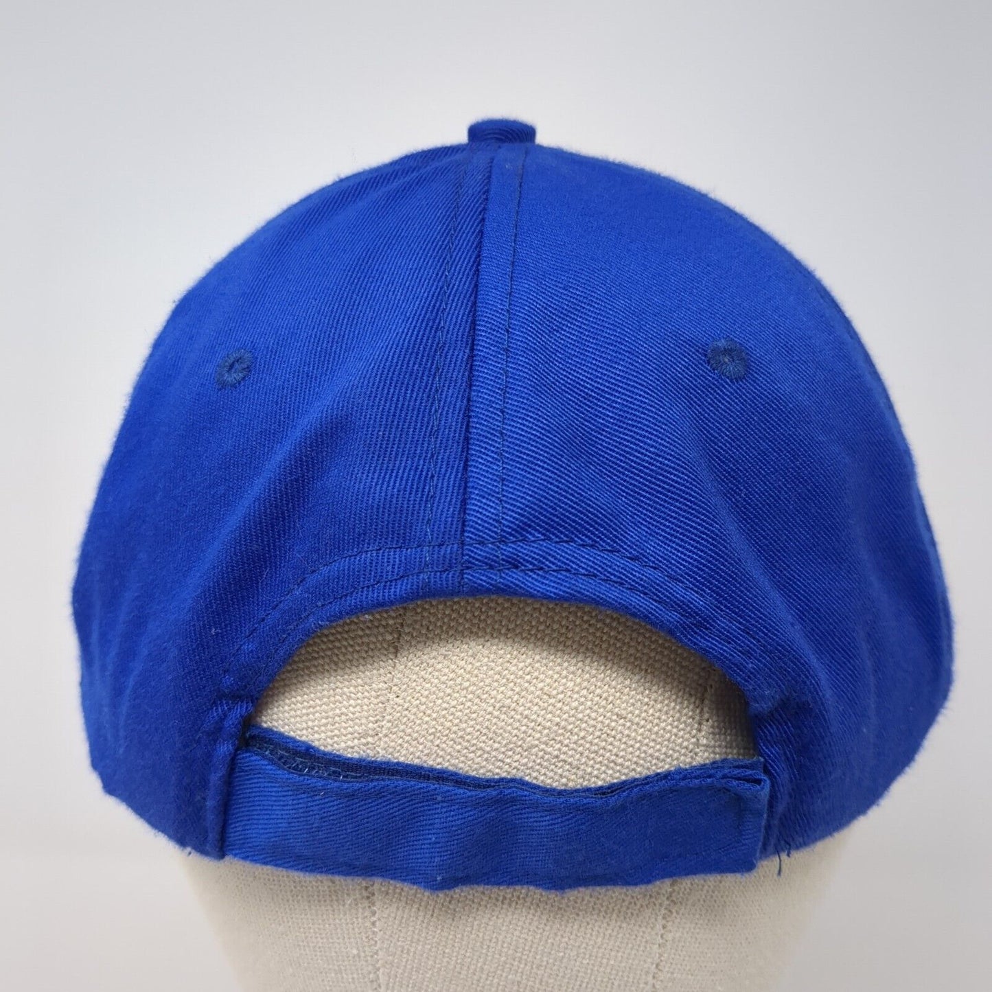 Hit Wear Strapback Hat Blue One Size Adjustable Embroidered 6 Panel Polyester