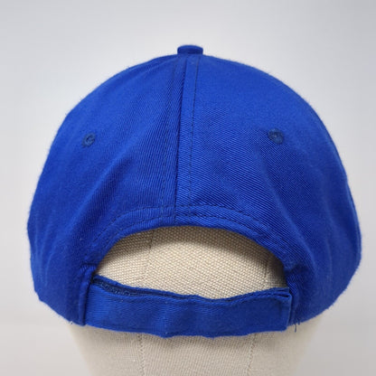 Hit Wear Strapback Hat Blue One Size Adjustable Embroidered 6 Panel Polyester
