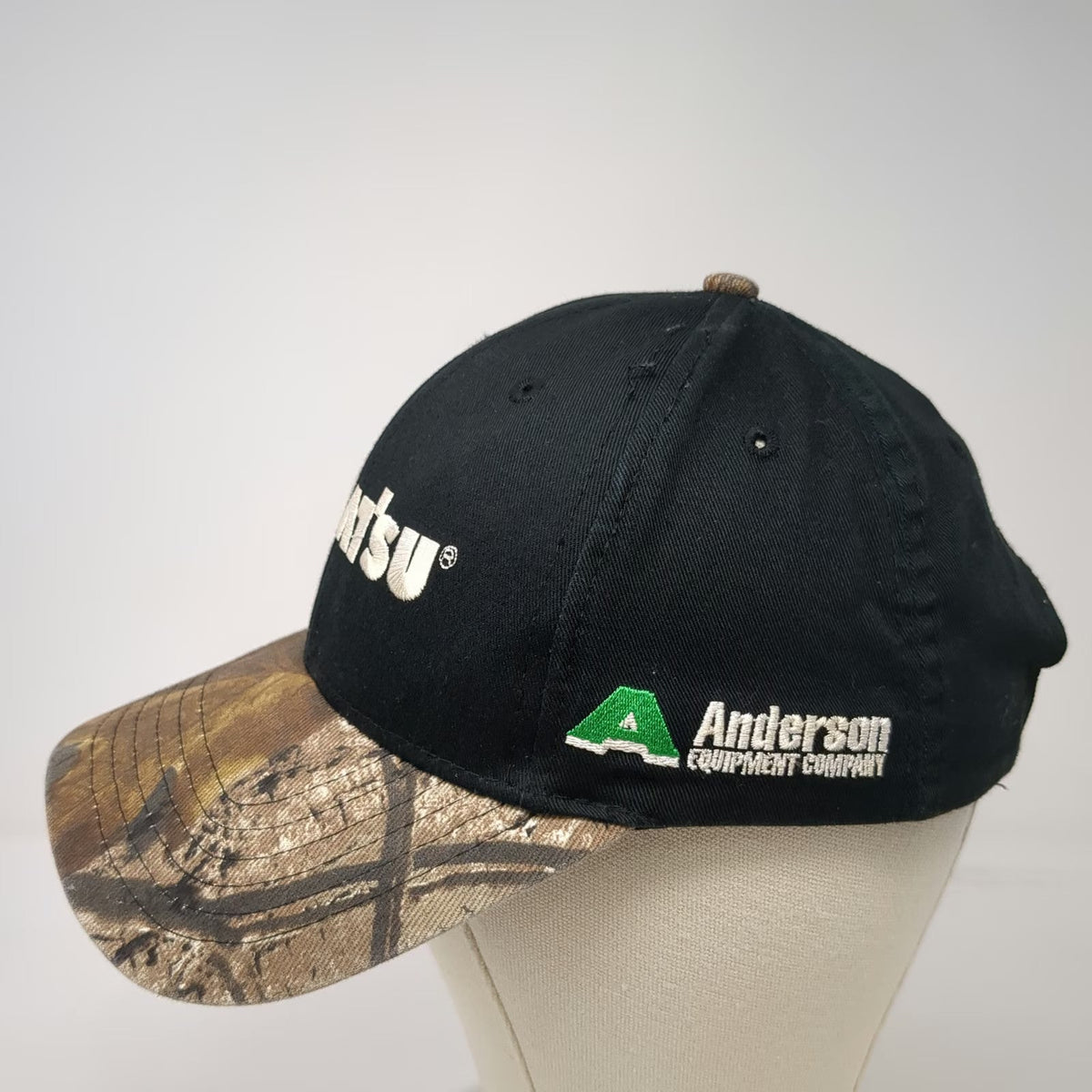 Cap America Baseball Cap Black Camo One Size Komatsu Anderson Equipment Hat