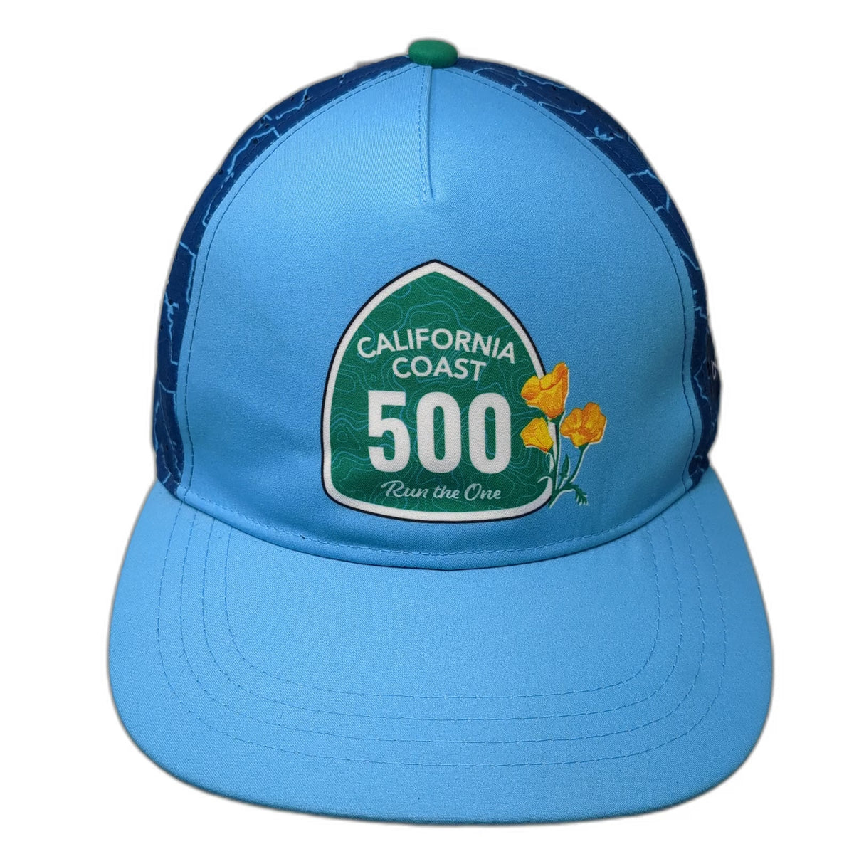 BOCO Gear 5 Panel Hat Blue One Size Strapback California Coast 500 Run Local