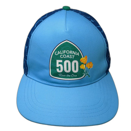 BOCO Gear 5 Panel Hat Blue One Size Strapback California Coast 500 Run Local