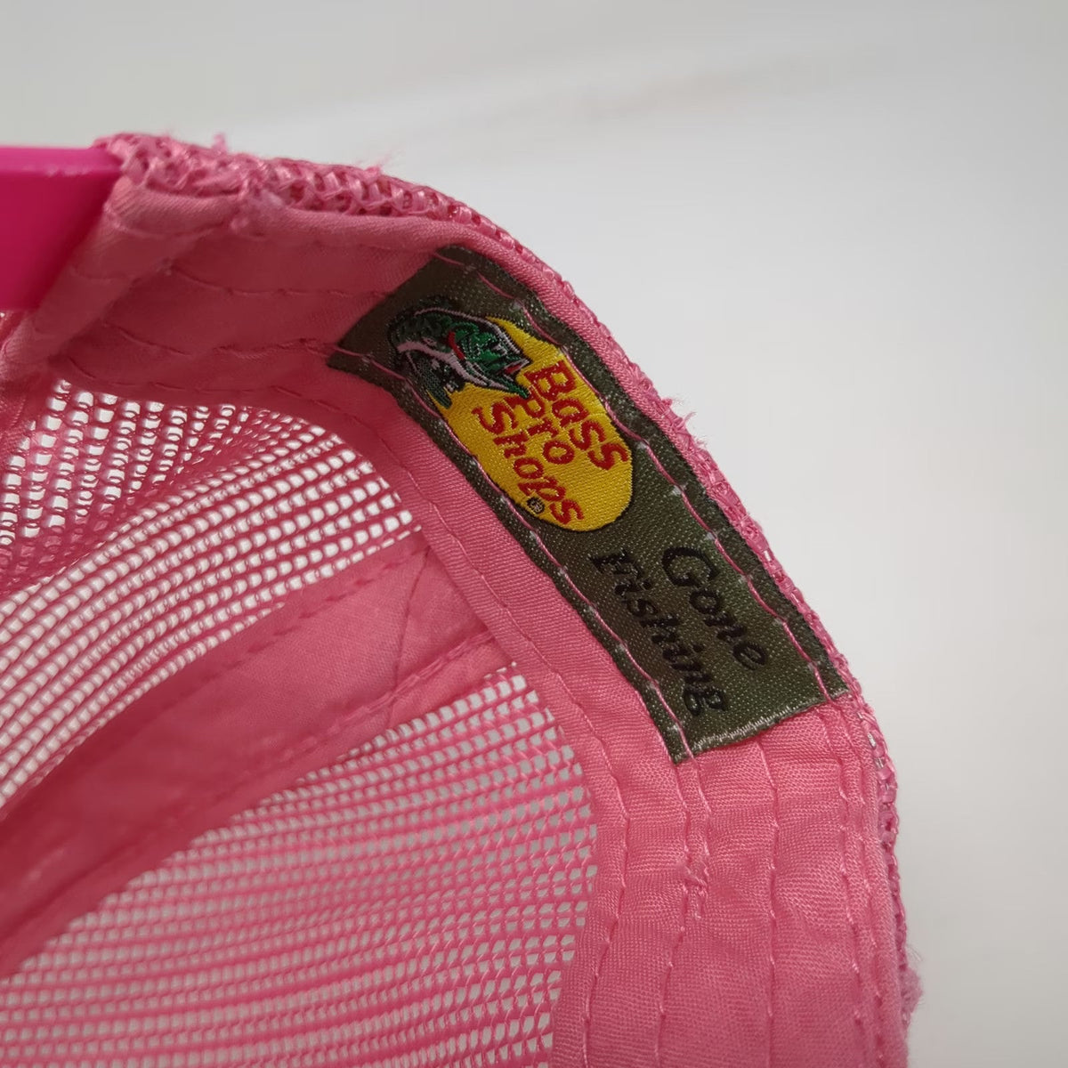 Bass Pro Shops Trucker Hat Pink One Size Mesh Snapback Bass Fish Graphic