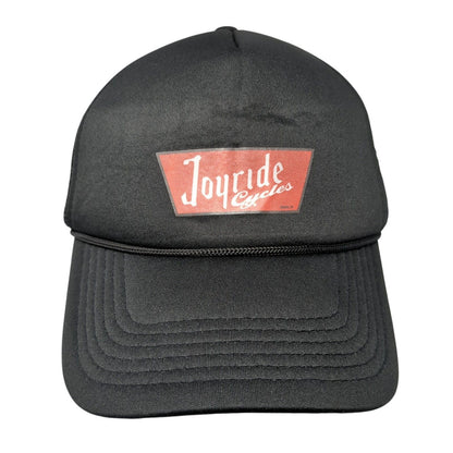 Joyride Cycles Snapback Rope Trucker Hat Black One Size Mesh Back