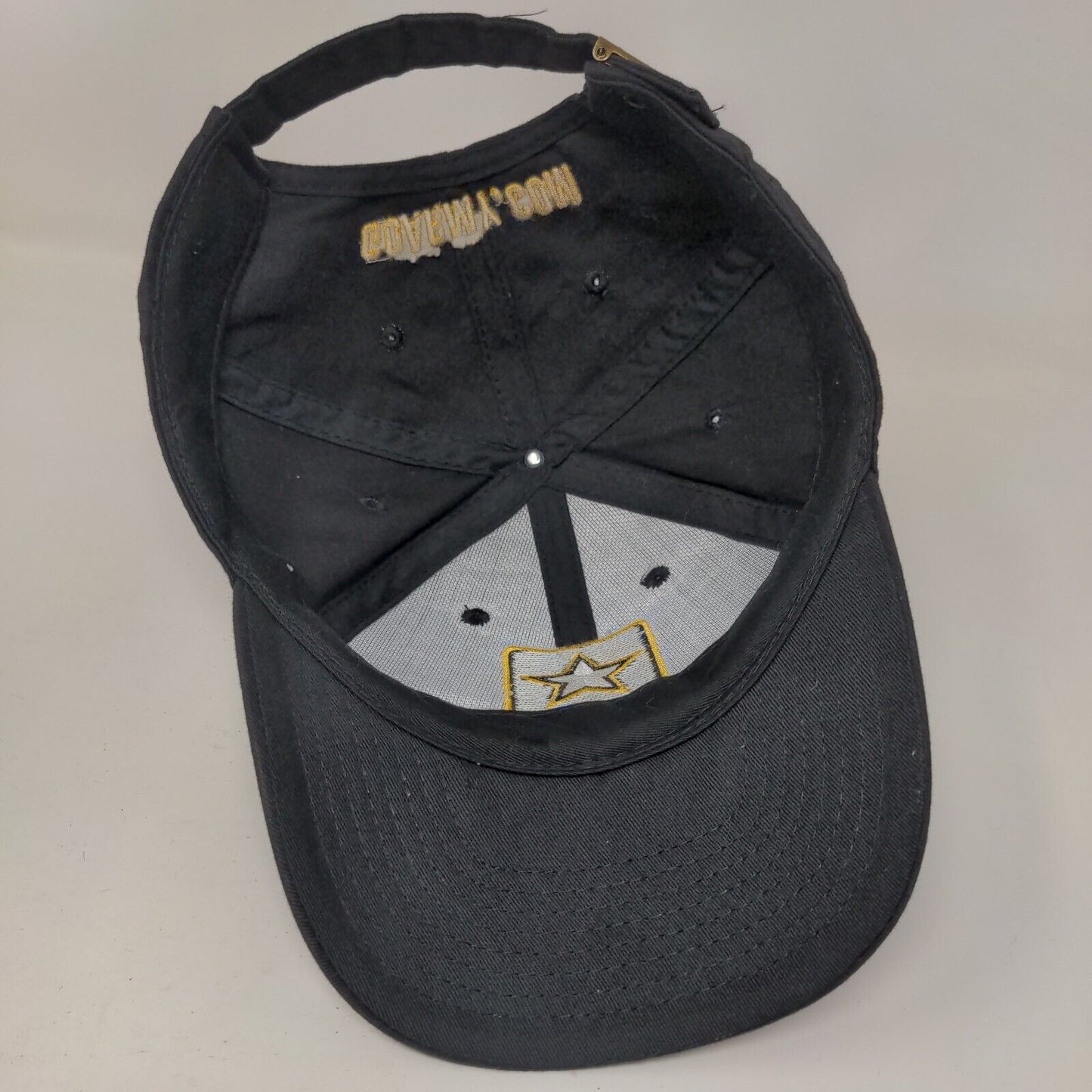 US Army Slideback Hat Black One Size Embroidered Adjustable 6 Panel
