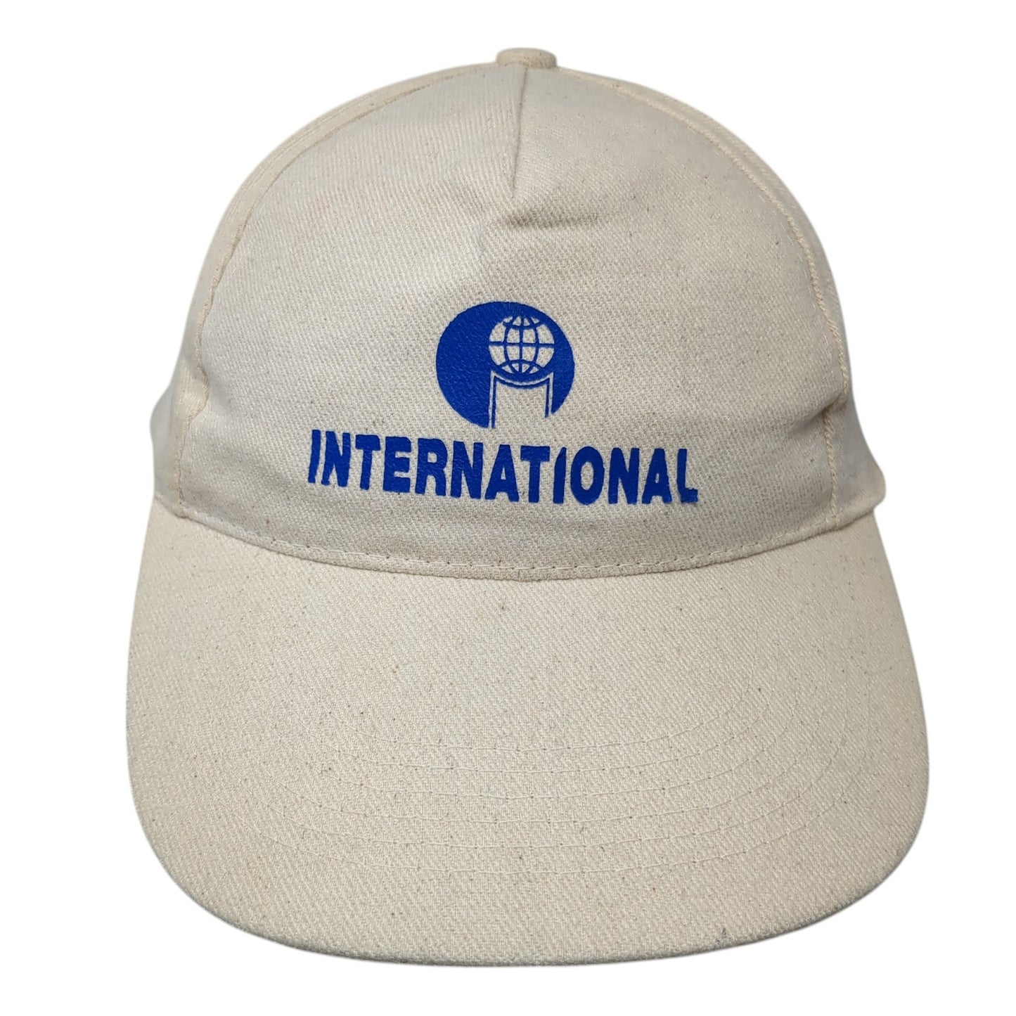International Slideback Hat Beige One Size Adjustable Solid Vent Holes