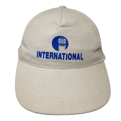 International Slideback Hat Beige One Size Adjustable Solid Vent Holes