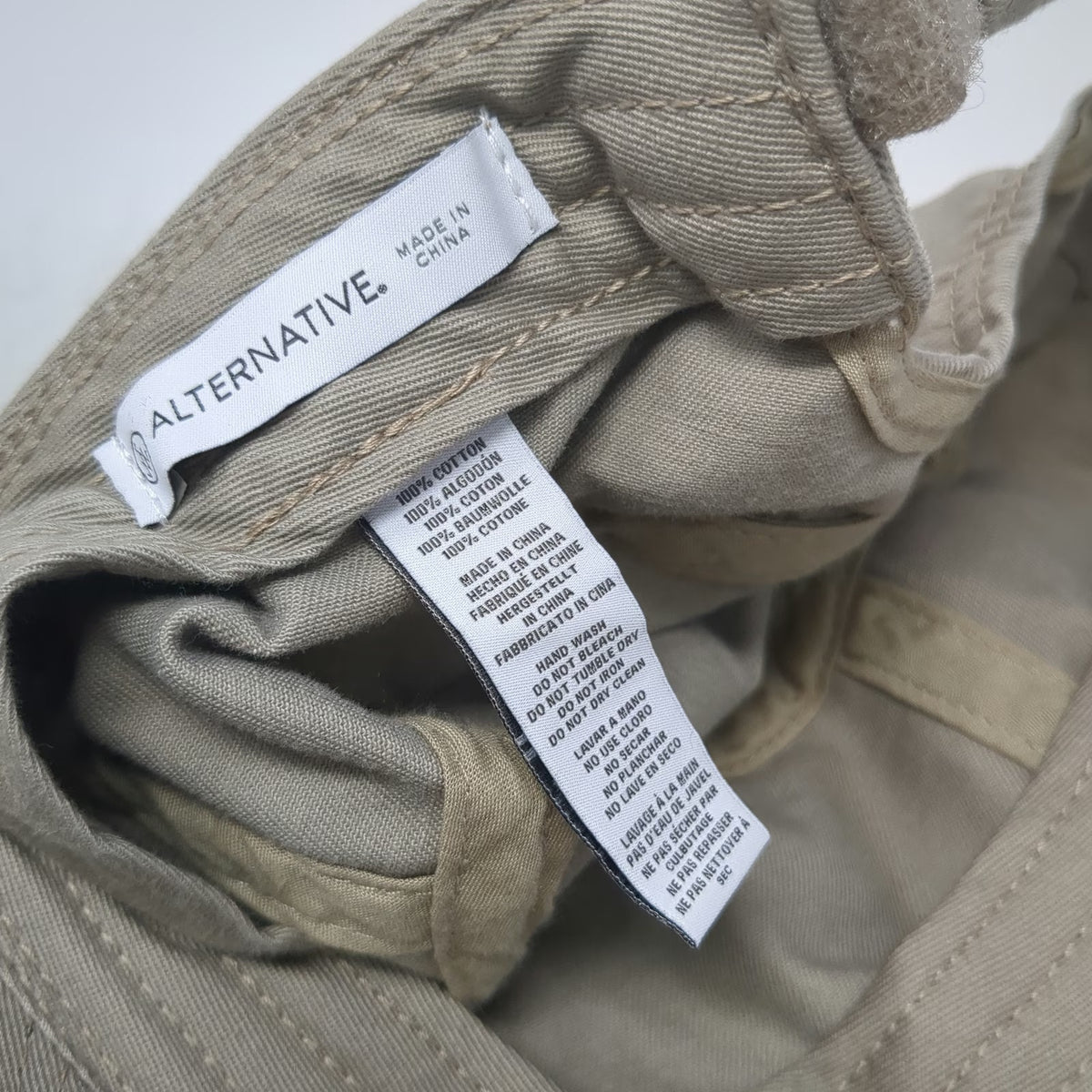 Alternative Army Cap Beige One Size Strapback Cotton Solid Plain Blank Hat