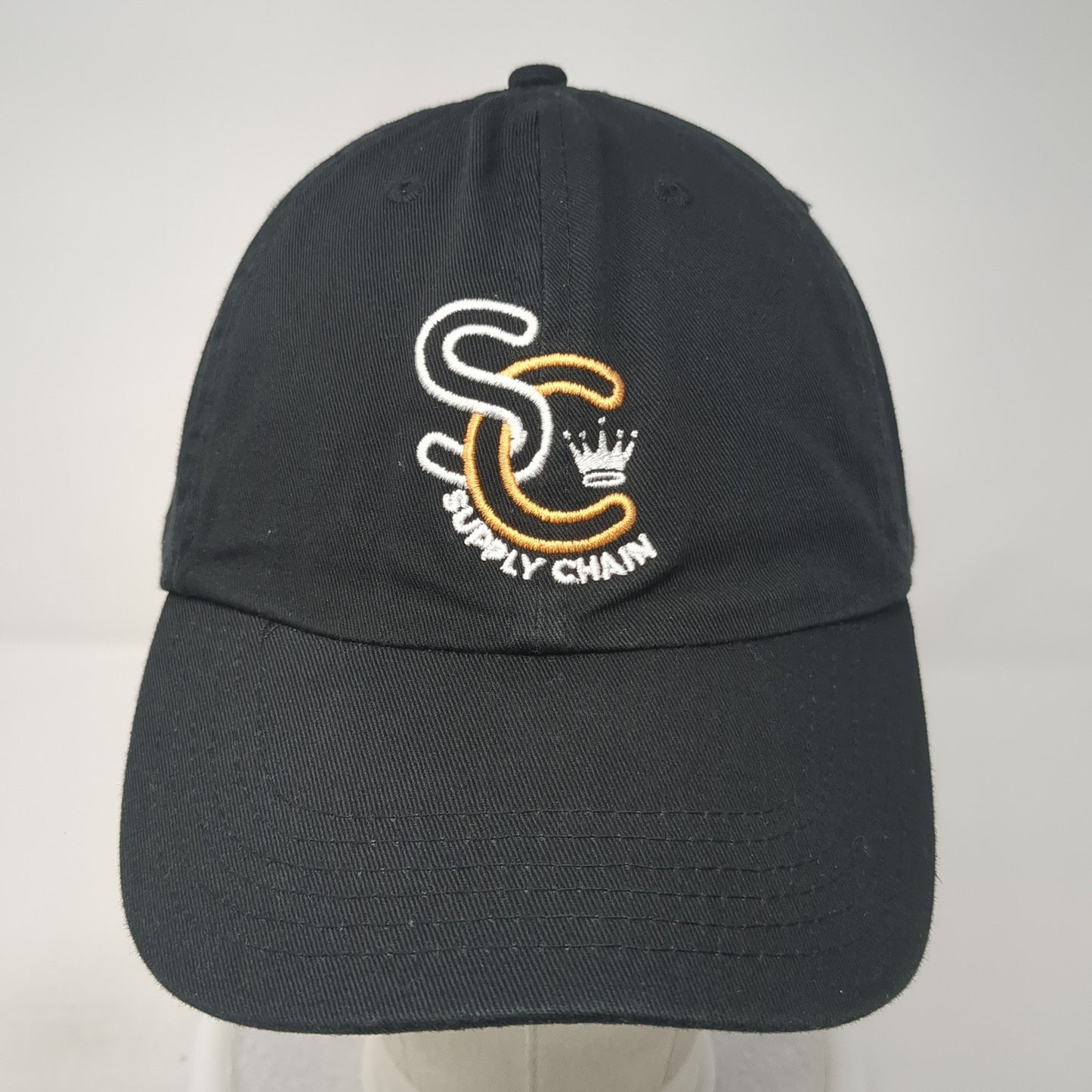SC Supply Chain Strapback Hat Black One Size Adjustable Embroidered