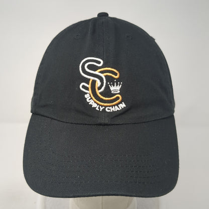 SC Supply Chain Strapback Hat Black One Size Adjustable Embroidered