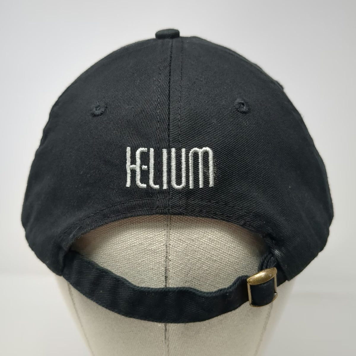 Helium Network Baseball Cap Black One Size Adjustable Embroidered Cotton Hat