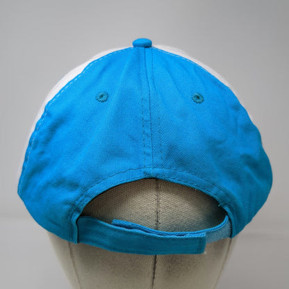 Baseball Cap White Blue One Size Sugar Skull Embroidered Day of the Dead Hat