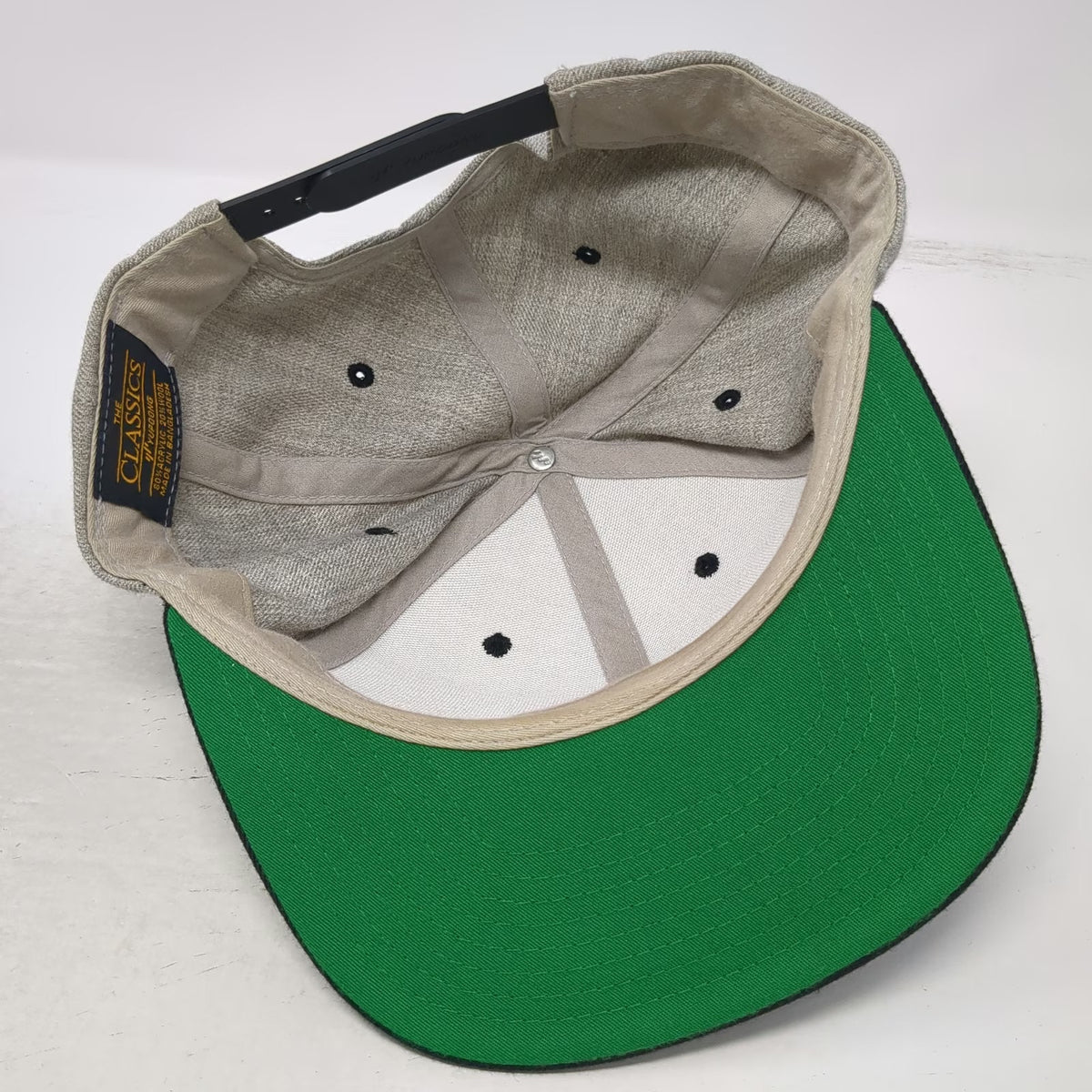 Yupoong Snapback Hat Gray OSFM We The People US Map Leather Patch Green Under