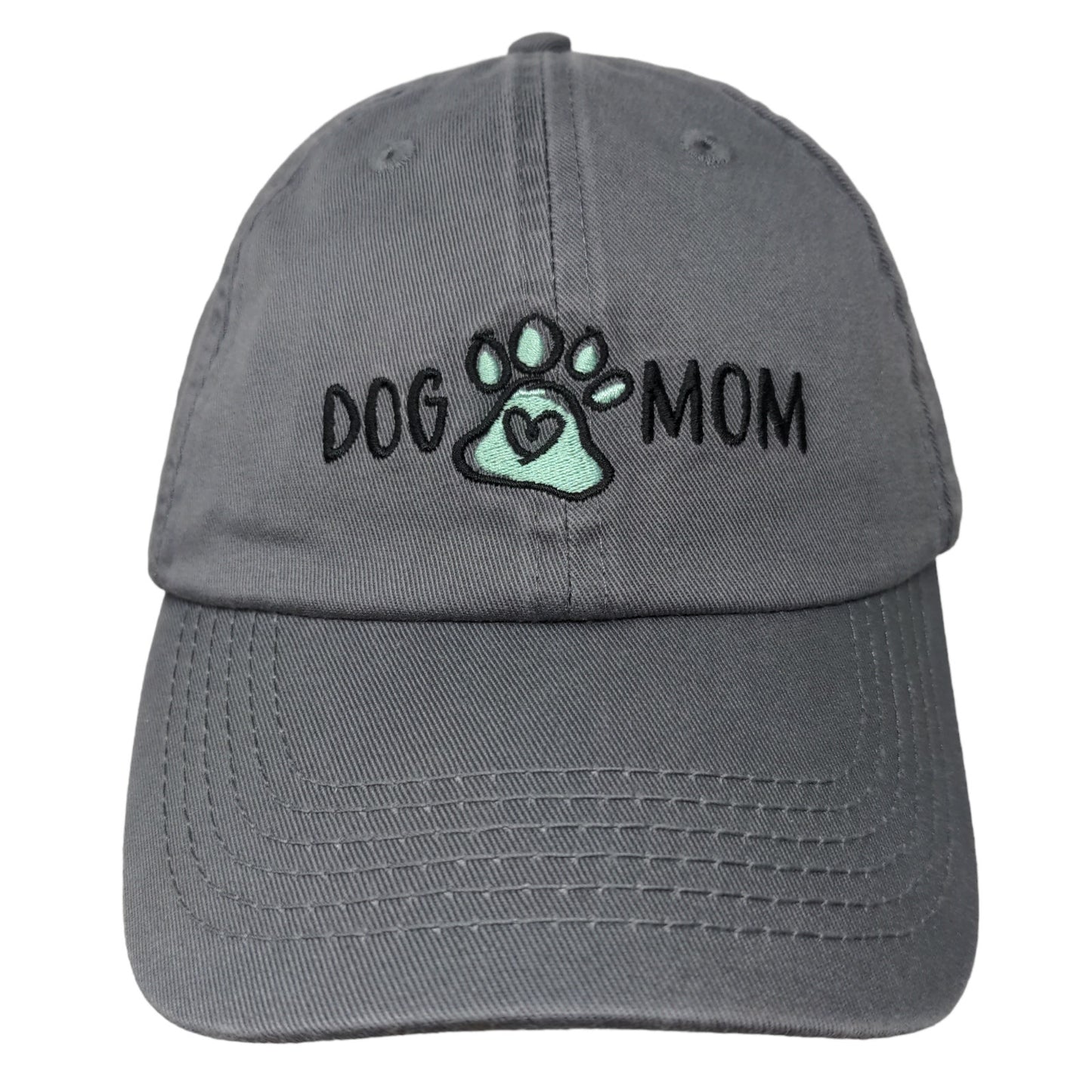 Open Road Women's Slideback Hat Gray Size OS Embroidered Logo Dog Mom Cotton