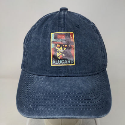 Alucard Slideback Hat Blue One Size Adjustable Solid 6 Panel Vent Holes