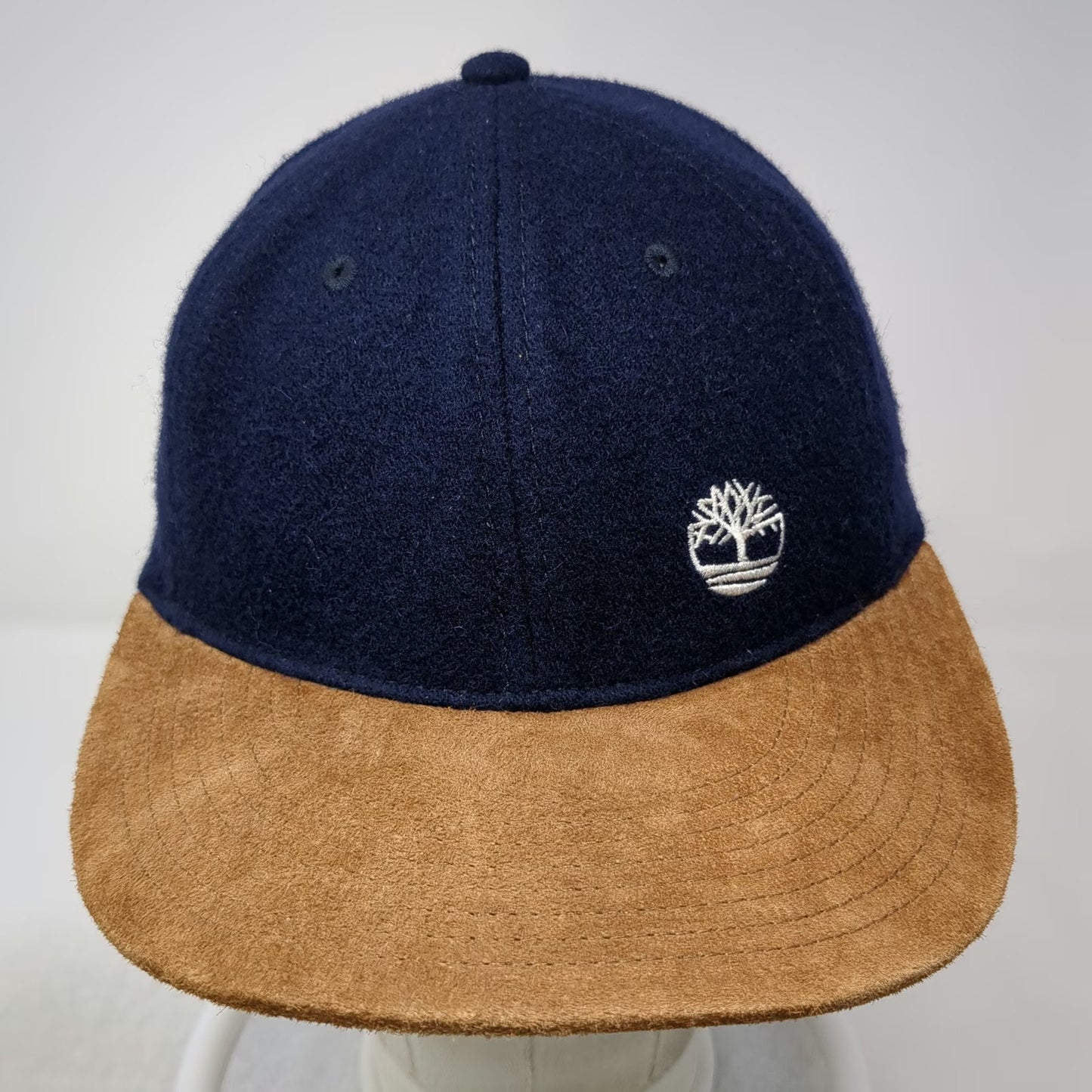 Timberland Baseball Cap Blue One Size Wool Suede Tree Logo American Eagle Hat