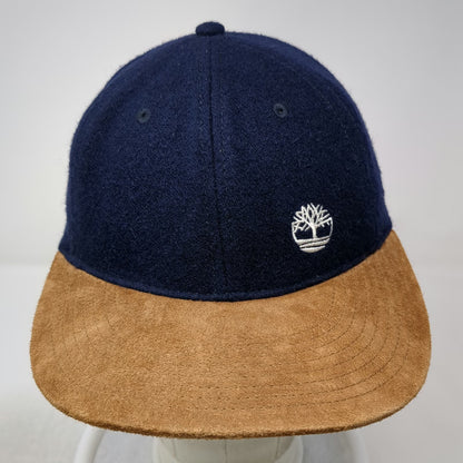 Timberland Baseball Cap Blue One Size Wool Suede Tree Logo American Eagle Hat