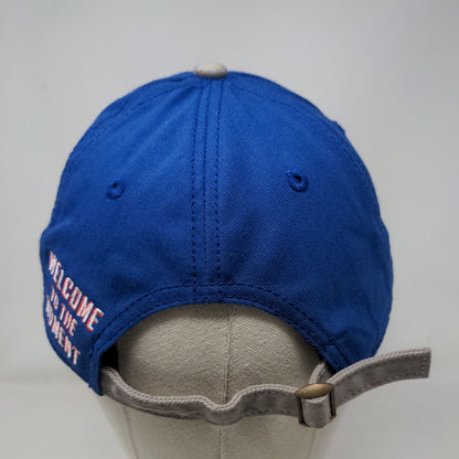 76ers Welcome To The Moment Slideback Hat Blue One Size Embroidered
