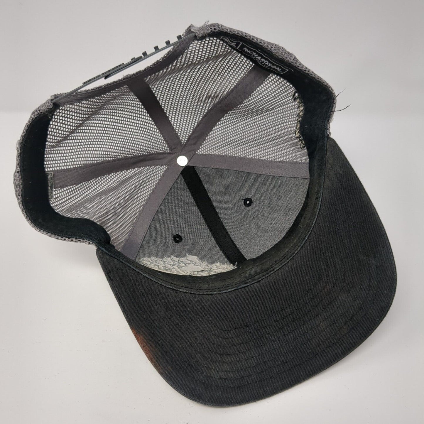 Kershaw Carb & Gutter Snapback Trucker Hat Gray OS Adjustable Mesh Richardson