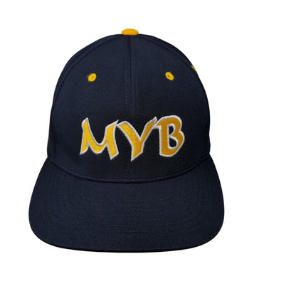 MYB Fitted Hat Blue 7 3/8-8 Embroidered Vented Holes 6 Panel Pacific Headwear