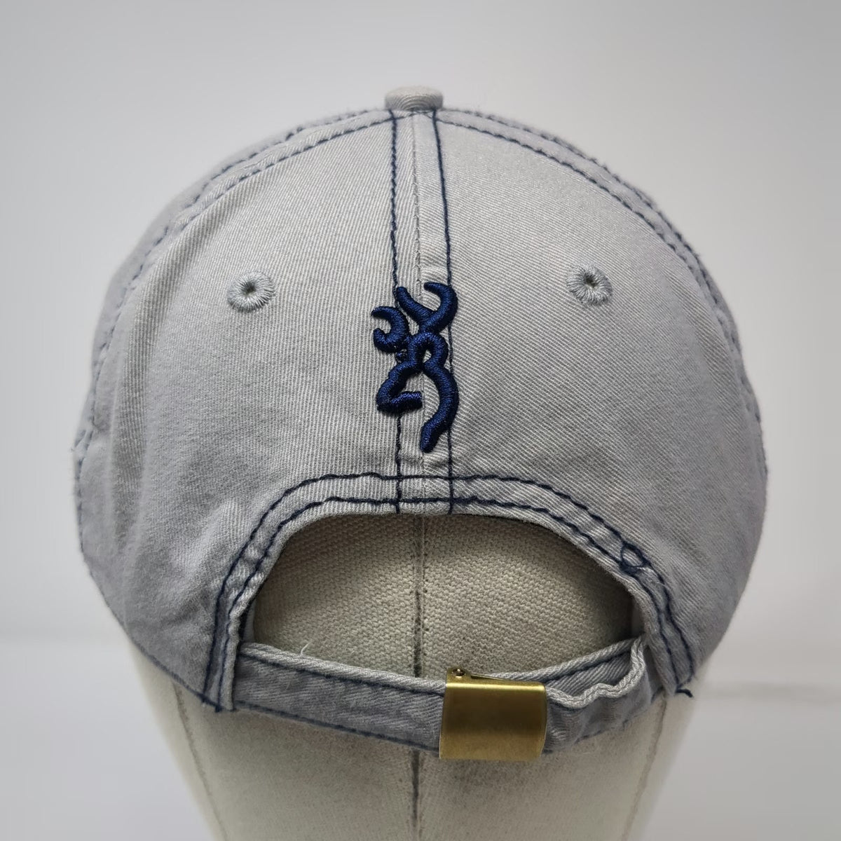 Browning Baseball Cap Gray One Size American Flag Buckmark Logo Slideback Hat