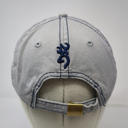 Browning Baseball Cap Gray One Size American Flag Buckmark Logo Slideback Hat