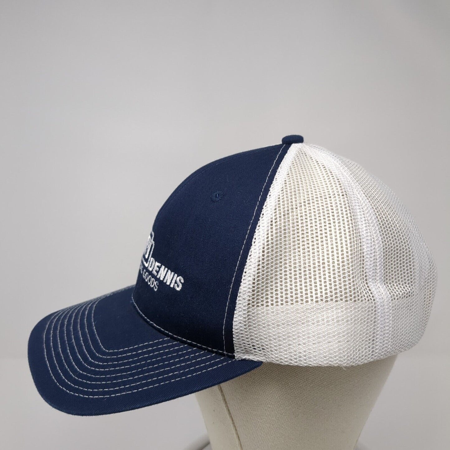 Denny Dennis Sporting Goods Snapback Trucker Hat Blue XL Mesh Back