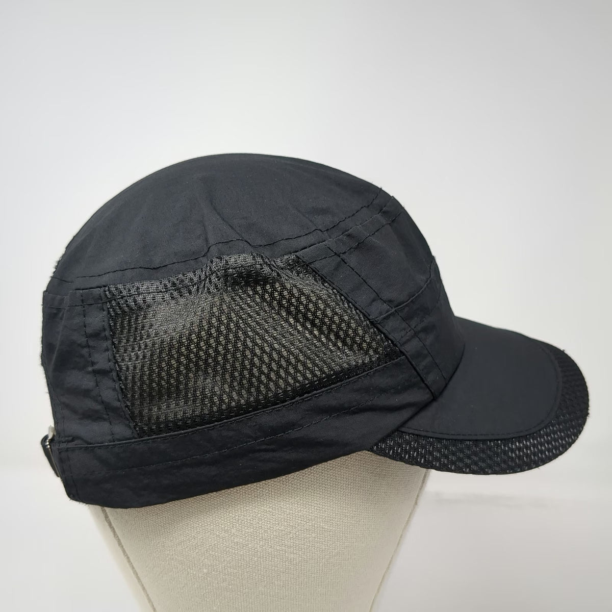 Black Army Cap One Size Shield Logo Mesh Side Panels Lightweight Adjustable Hat