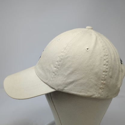 Polo Ralph Lauren Baseball Cap Beige One Size Leather Strapback Pony Logo Hat