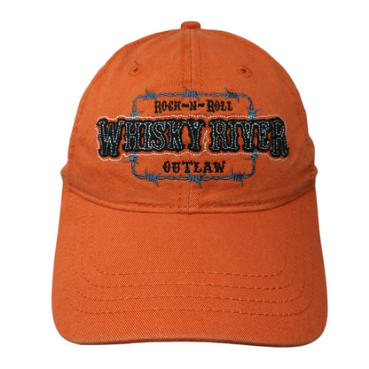 Rock-N-Roll Outlaw Whisky River Charlotte Strapback Hat Orange OS Adjustable