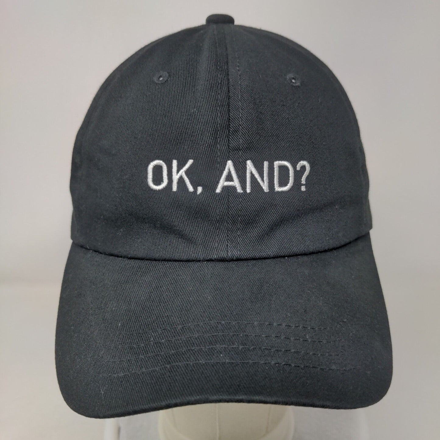Ok, And? Slideback Hat Black One Size Embroidered Adjustable 6 Panel